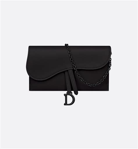 dior saddle wallet black ultramatte calfskin|Dior Long Saddle Wallet With Chain .